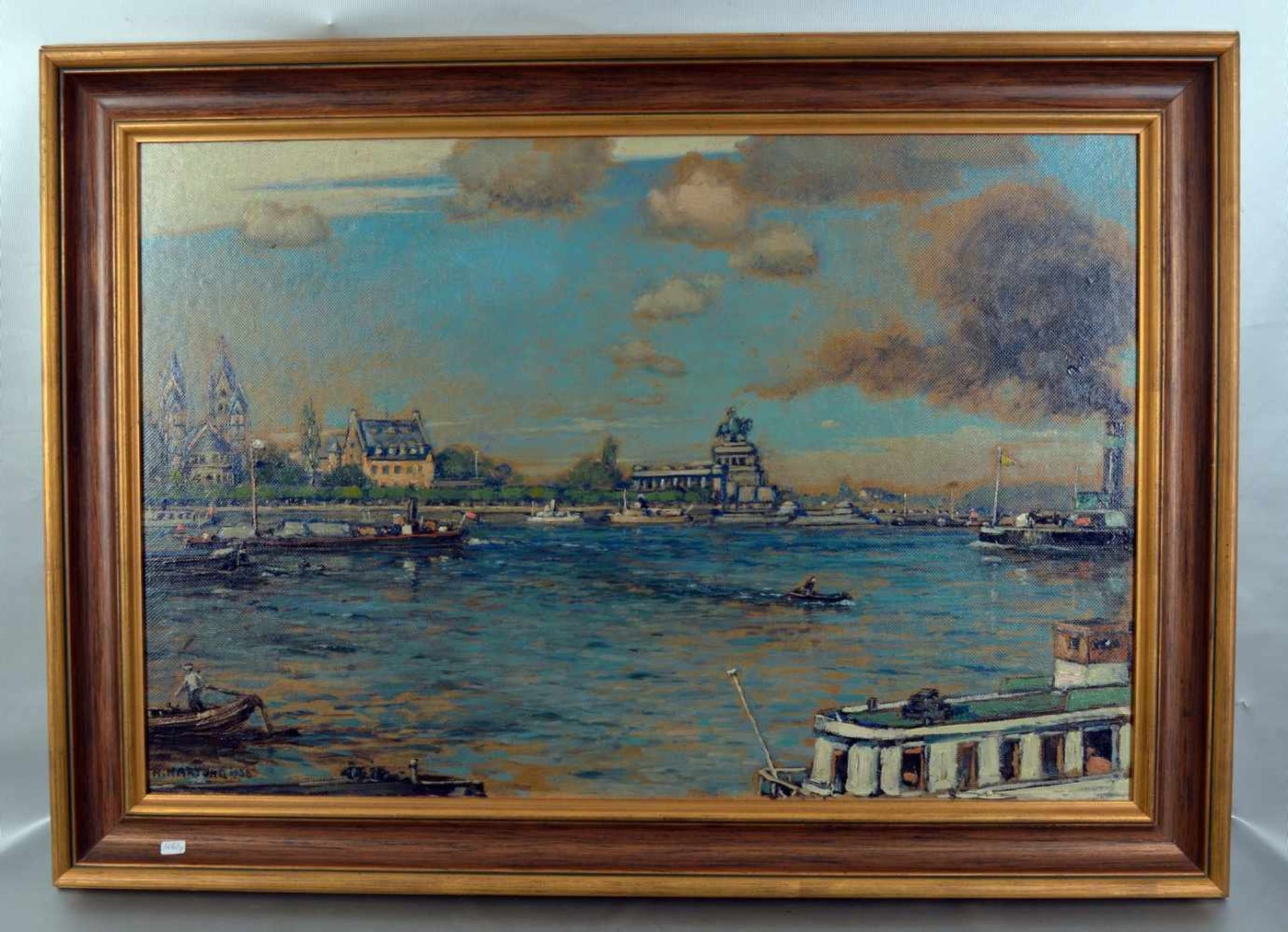 Heinrich Hartung IV "1888 Düsseldorf-1966 Koblenz, Teilansicht von Koblenz mit dem Deutschen Eck und