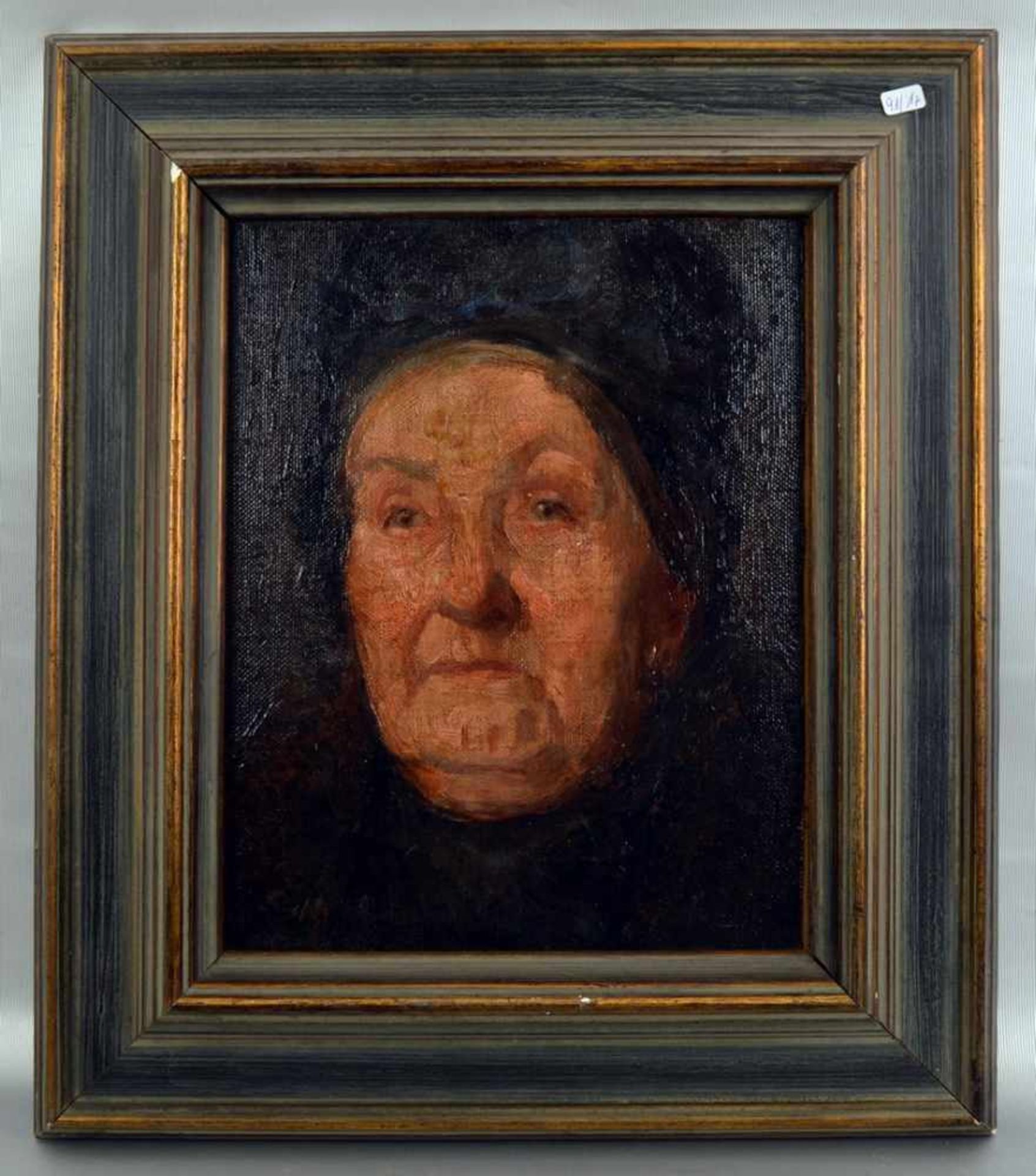 Unbekannter Maler 20. Jh., Portrait einer alten Dame, Öl/Lwd., auf Holz aufgezogen, 24 X 31 cm,