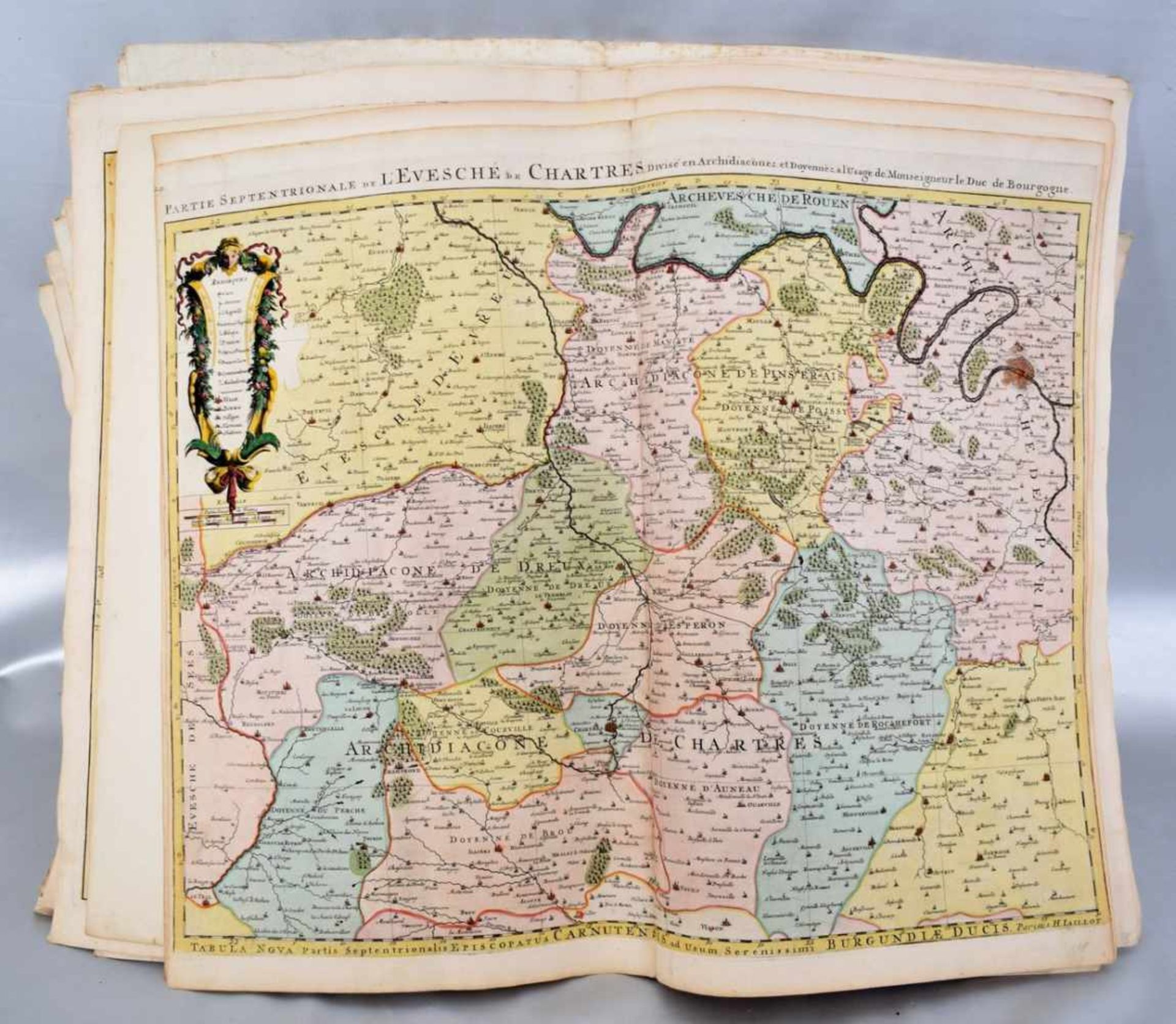 Konvolut 45 Landkarten rund um die Welt, teilweise coloriert, ca. 58 X 70 cm, 17./18. Jh.