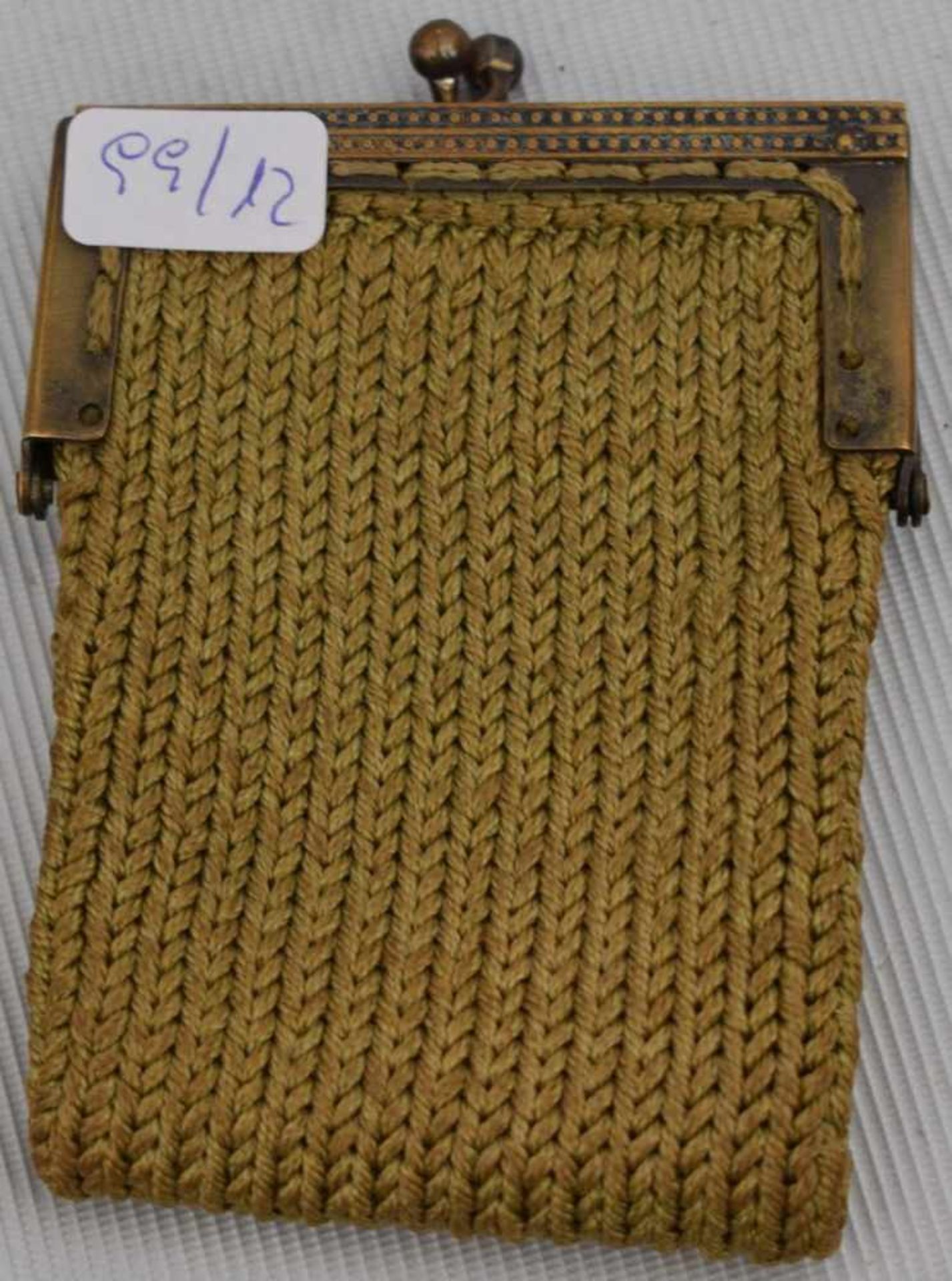 PortemonnaieMetallbügel, gestricktes Säckchen, H 8 cm