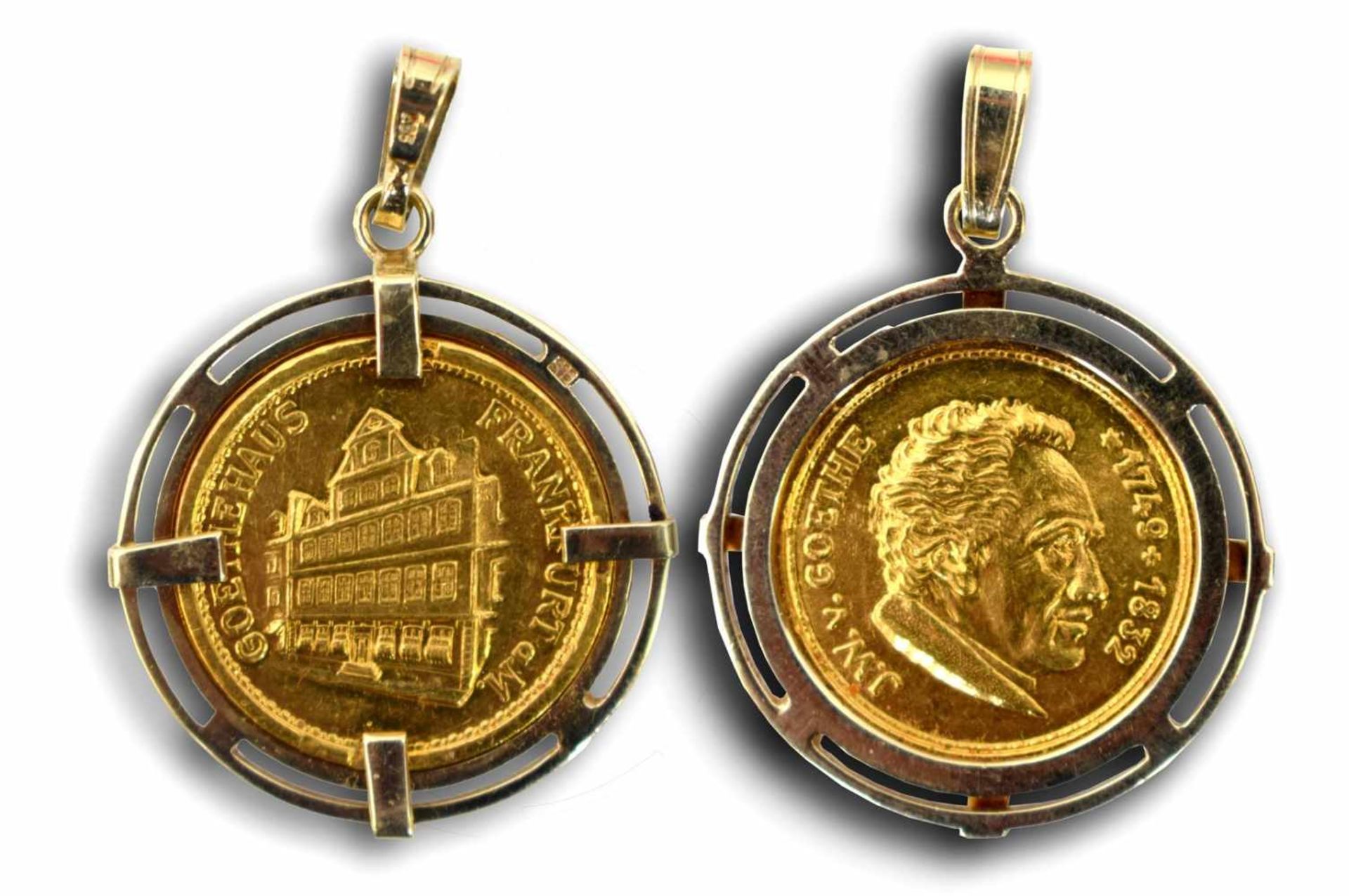 Münzanhänger14 kt. Gelbgold, mit Goldmünze, 17,5 g