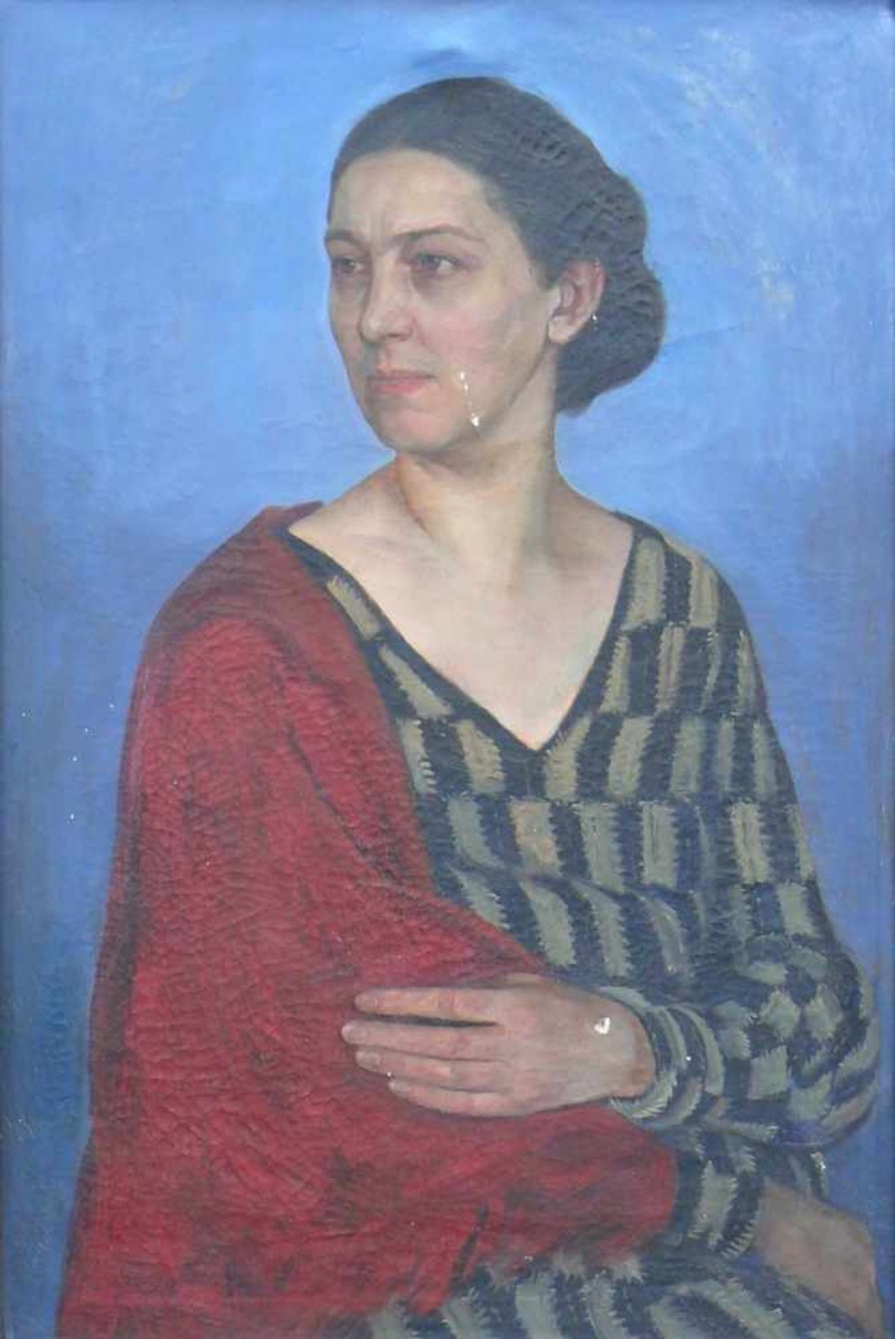 Segewitz, Eugen (1886 Pforzheim - 1952 Wangen/Untersee) Halbportrait "Dame in Schwarz"; sitzend; auf - Bild 2 aus 6
