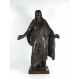 Stehender Christus (Anfg. 20.Jh.) Bronze, braun patiniert; auf quadratischem Sockel gemarkt: "Akt-
