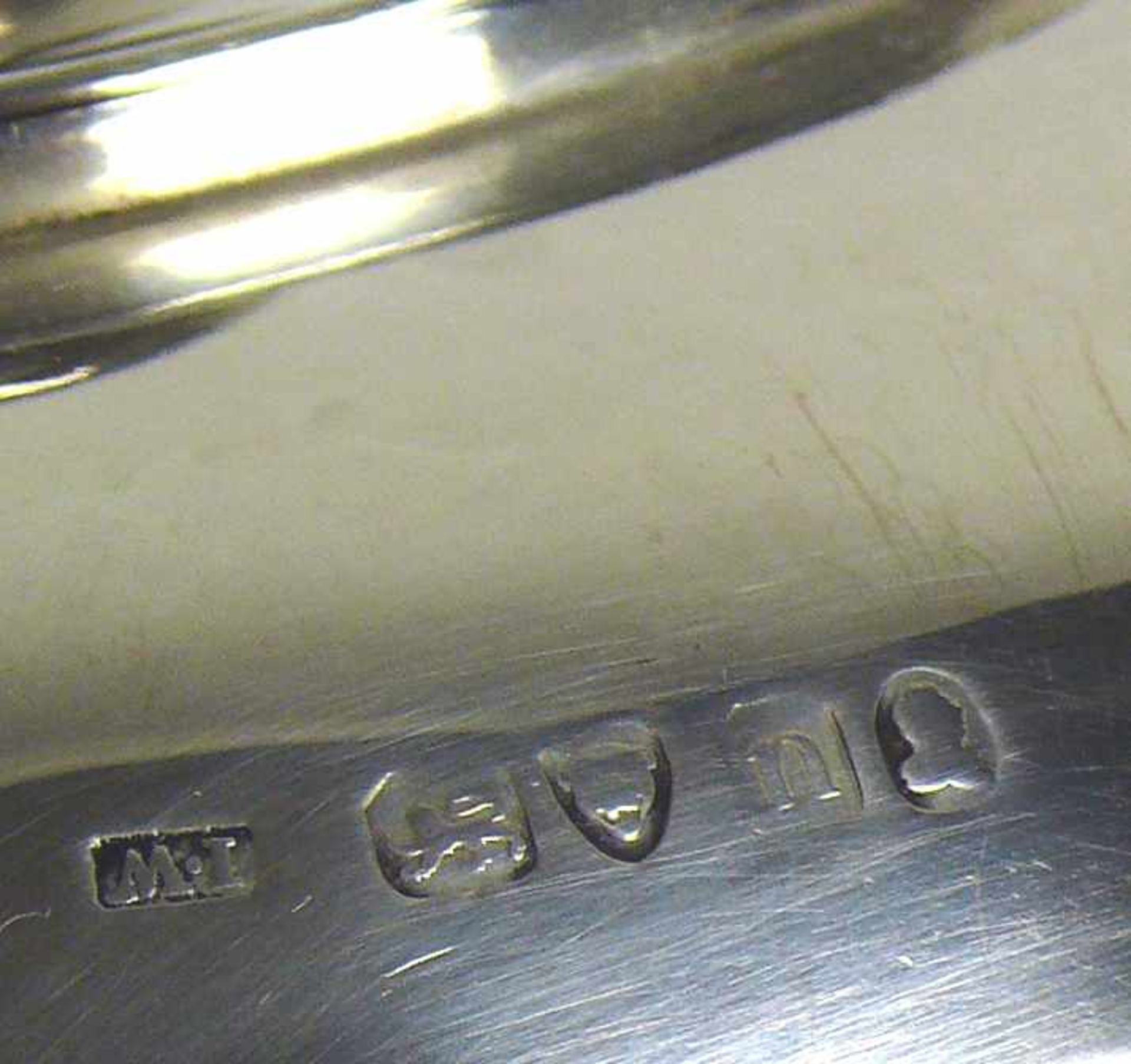 Teekern (London, 1.H.20.Jh.) Sterlingsilber 925; 3-tlg.; gedrückte Kugelform mit umlaufendem - Bild 2 aus 4