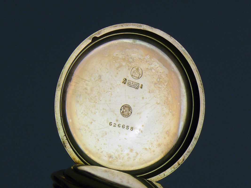 IWC-Savonette (Anfg. 20.Jh.) 3-Deckel Rosegold-Gehäuse in 14ct; Werk sign.: PROVUS I.W.C. - Image 4 of 6