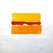 Uecker, Günther (1930 Wendorf) "Wüstenlicht"; 1986; mehrfarbige Original-Lithographie auf Rives-