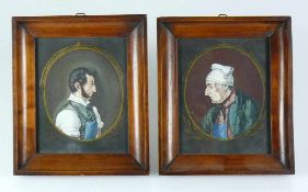 Miniaturist (um 1810/20) 2 div. "Männerportraits"; Mischtechnik; jeweils in ovalem Ausschnitt;