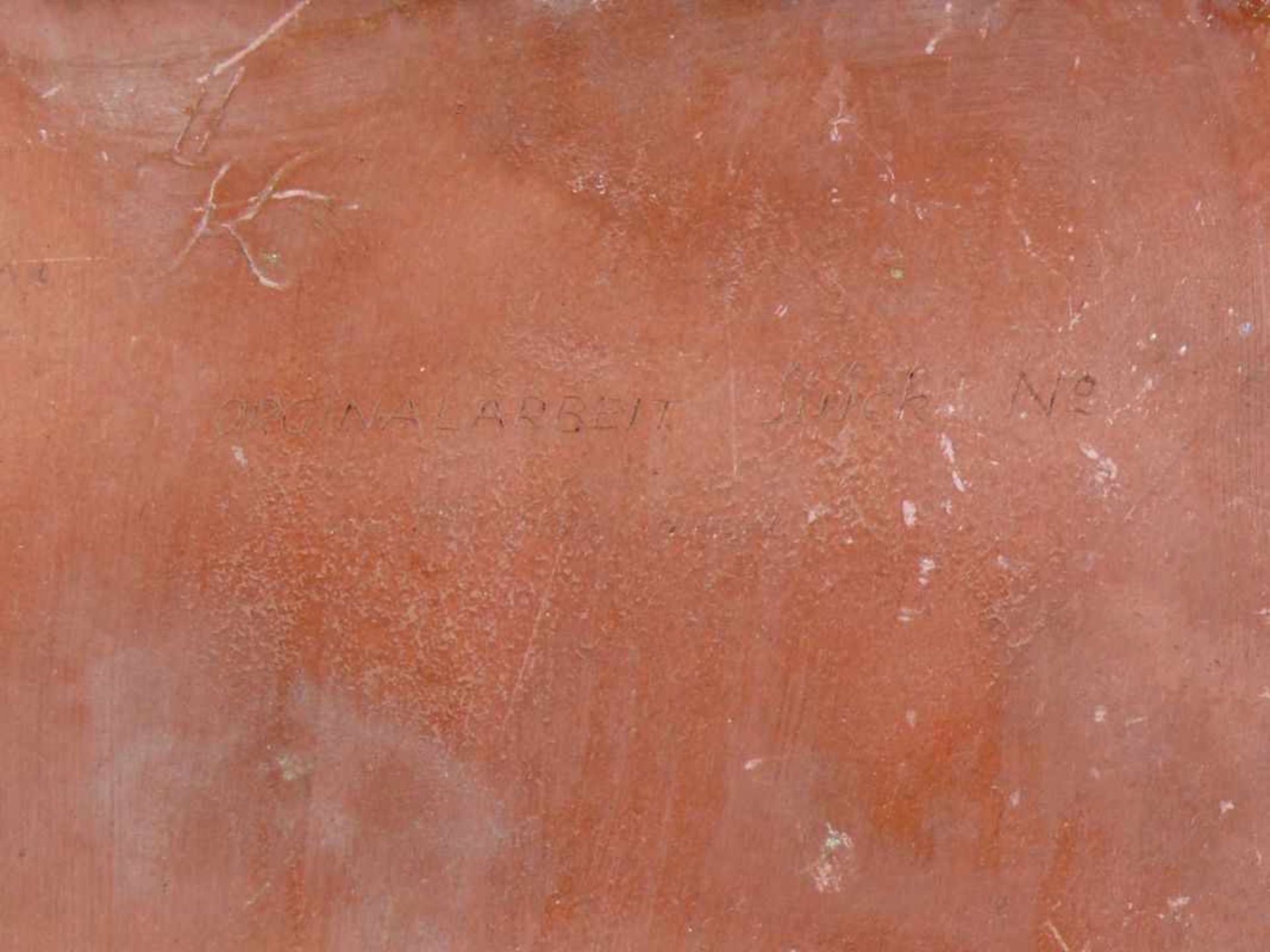 Keramikwandplatte (1.H.20.Jh.) "Meerjungfrau"; plastisch, farbig staffiert; rechts unten monogr. I. - Bild 5 aus 5
