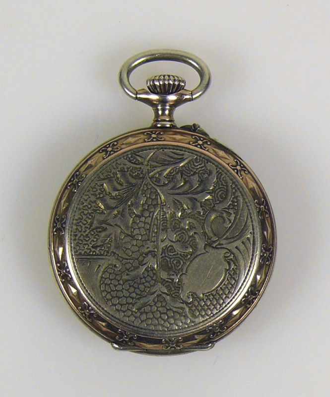 Damentaschenuhr Gehäuse in Silber 800; Staubdeckel Metall; weißes Emailziffernblatt mit arab. - Image 2 of 4