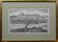 Stein am Rhein (Merian, 17.Jh.) Gesamtansicht von Süden; mit Hohenklingen; Darstellungsgröße: ca. 20