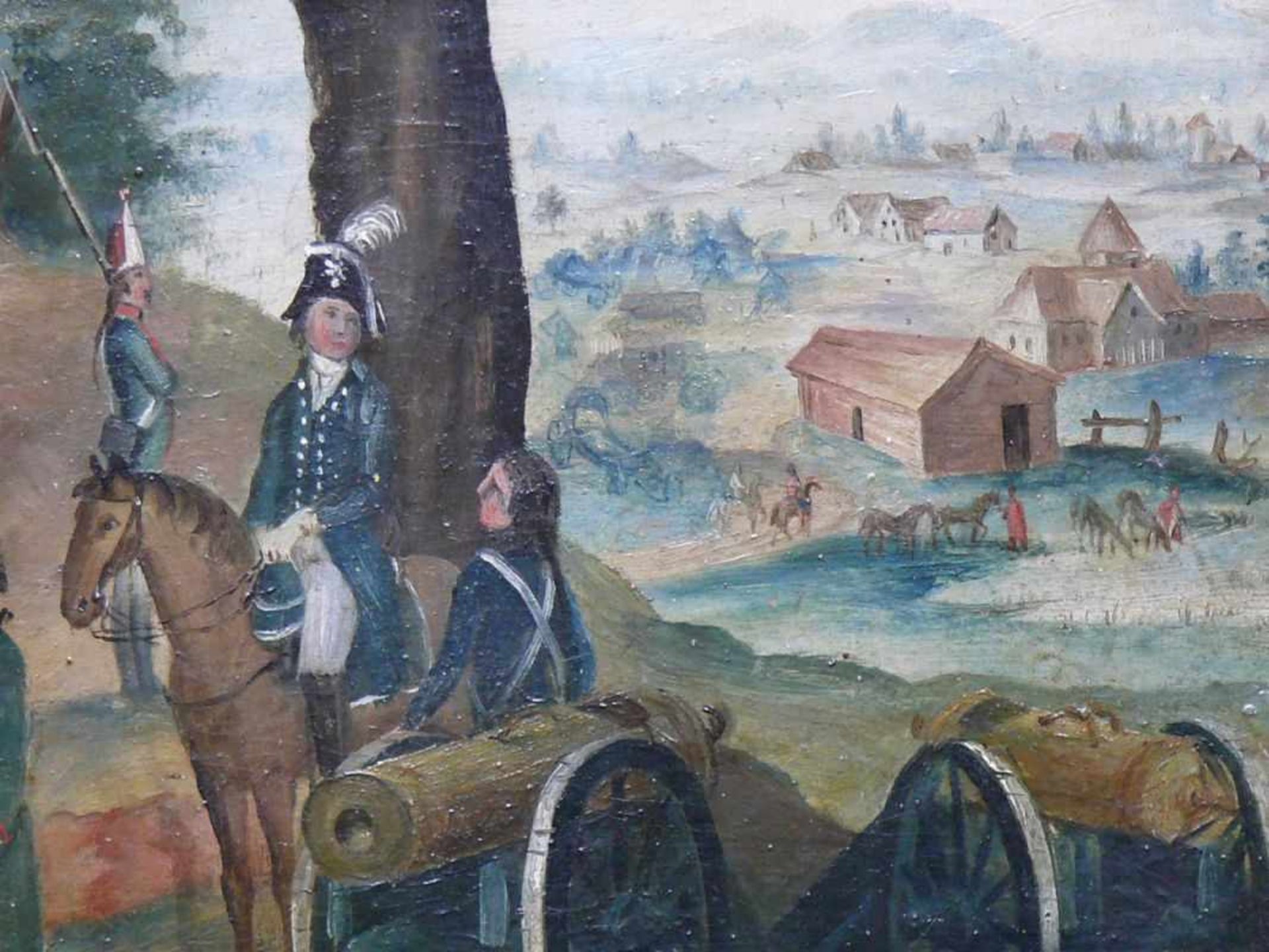 Dirr (Dürr), Johann Sebastian (Überlingen 1766 - 1830) "Soldaten mit 2 Kanonen" auf einer bewaldeten - Bild 4 aus 6