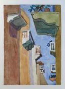 Eichler, Meret (Ravensburg 1928 - 1998) "Balkone"; Aquarell; sign. u. dat. 56; 42 x 29 cm; unter PP