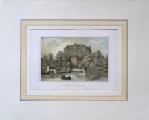 Mainau (um 1850) 2 div. Ansichten "Ansicht vom Schloss sowie Thor und Gasthaus"; Farblithographie;