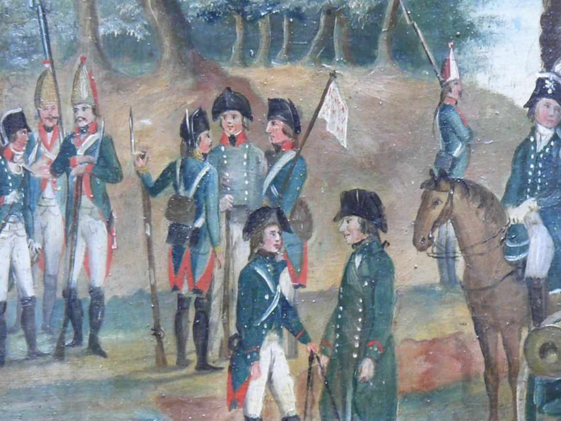 Dirr (Dürr), Johann Sebastian (Überlingen 1766 - 1830) "Soldaten mit 2 Kanonen" auf einer bewaldeten - Bild 3 aus 6