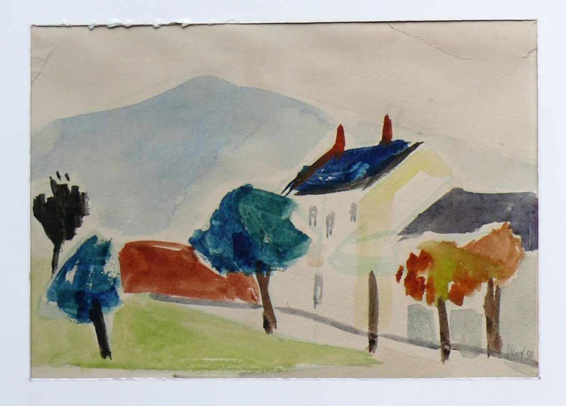 Eichler, Meret (Ravensburg 1928 - 1998) 2 "Südliche Ansichten"; Aquarelle; sign. u. dat. 50; jeweils