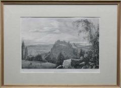 Mägdeberg (19.Jh.) mit Blick in den Hegau; Litho von Engelmann/Ring; Darstellungsgröße: ca. 20 x