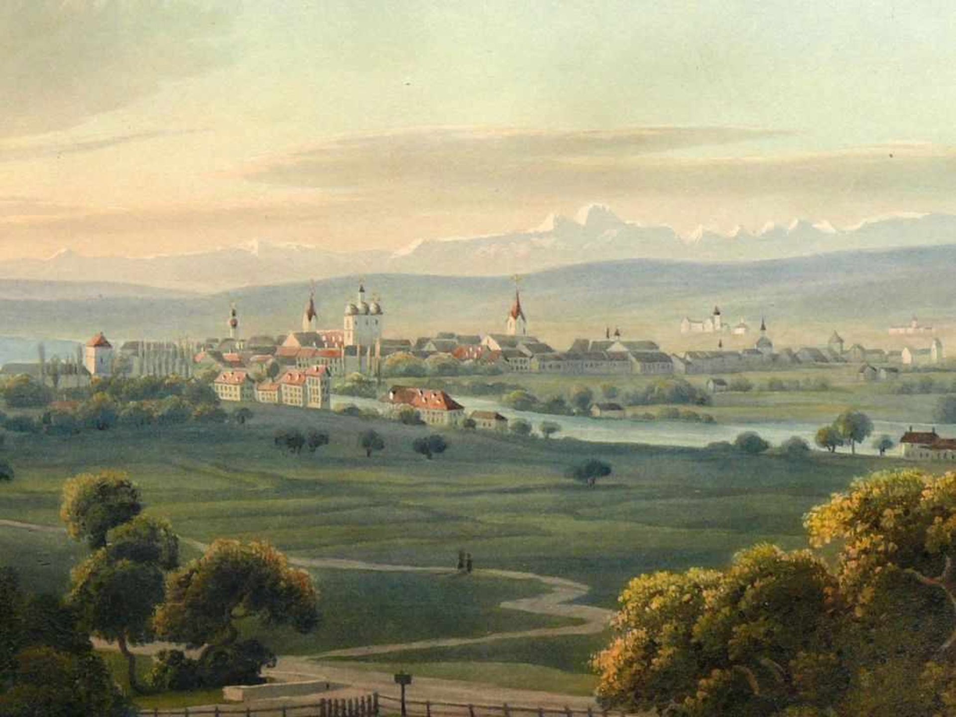 Constance (um 1831) "Vue de la Ville et du Lac de Constance"; Gesamtansicht von Nordwesten ( - Bild 4 aus 6