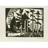 Schmidt-Rottluff, Karl (1884 Rottluff - 1976 Berlin) "Russischer Wald (1918)"; Holzschnitt;