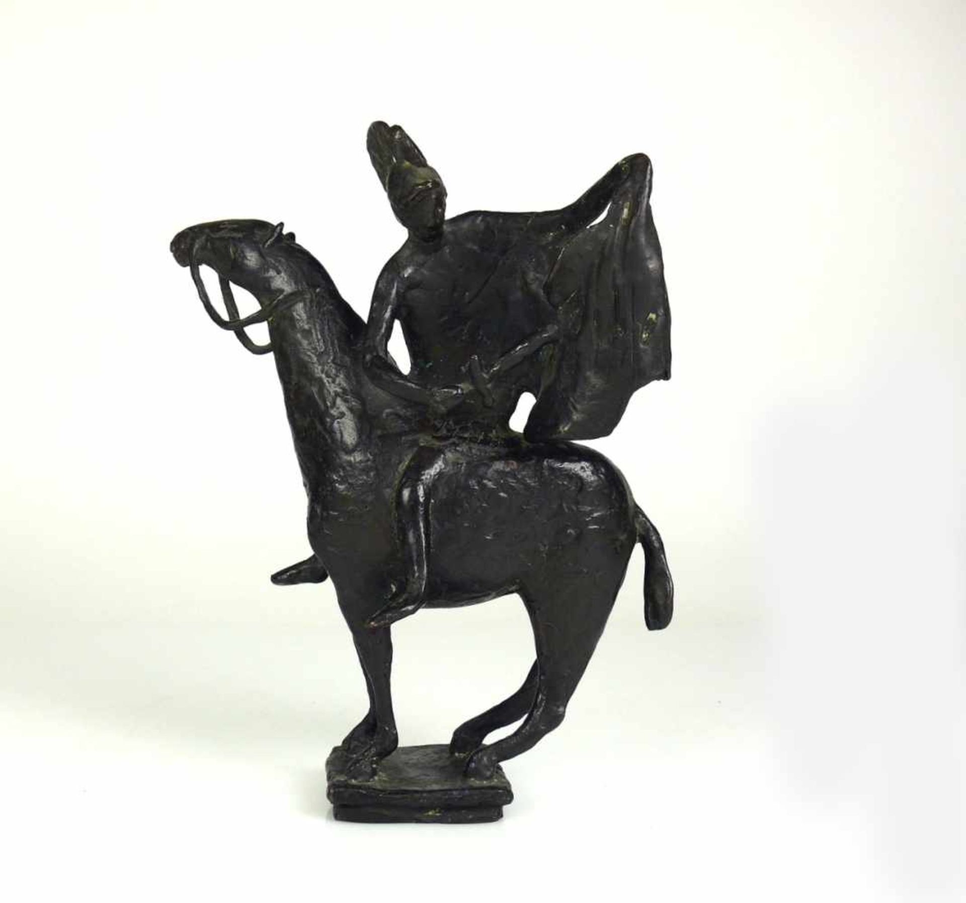 Binding, Wolfgang (1937 München/Köln/Düsseldorf) "Hlg. St. Martin" auf Pferd; Bronze, dunkel