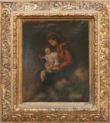 Italienische Schule (19.Jh.) "Mutter mit Kind"; ÖL/LW; rechts unten unleserlich sign.; 50 x 40 cm;