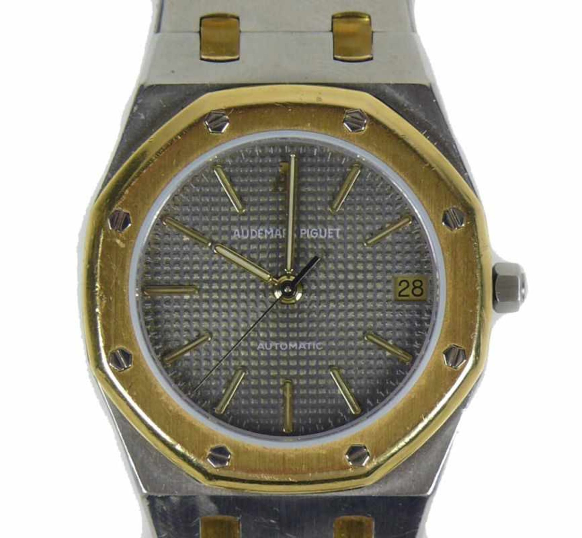 AUDEMARS PIGUET-Herrenarmbanduhr "ROYAL OAK", Stahl/Gold; Automatik; mit Zentralsekunde und Datum