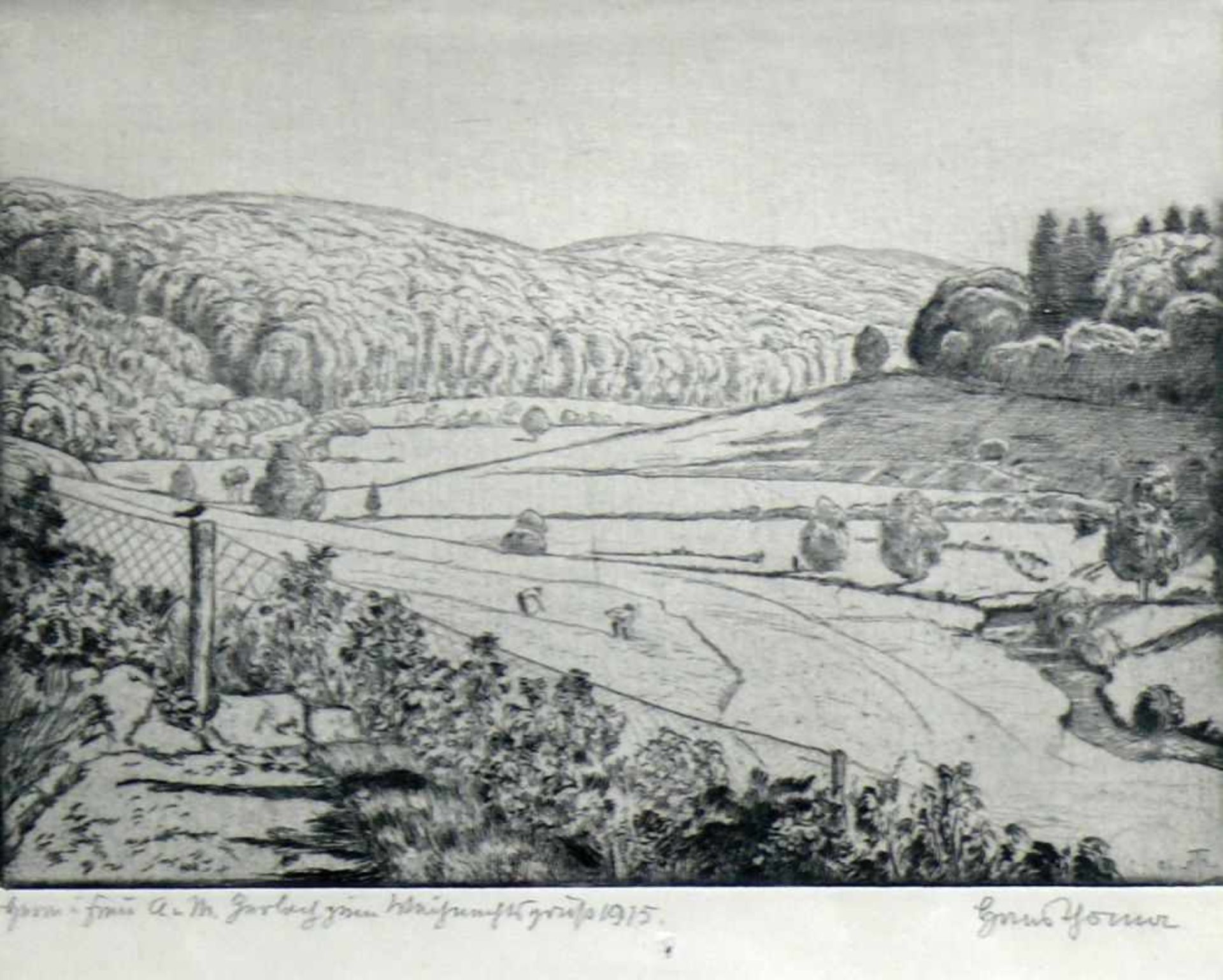 Thoma, Hans (1839 Bernau - 1924 Karlsruhe) "Junitag (Marxzell)"; Blick in Schwarzwaldlandschaft; - Bild 2 aus 2