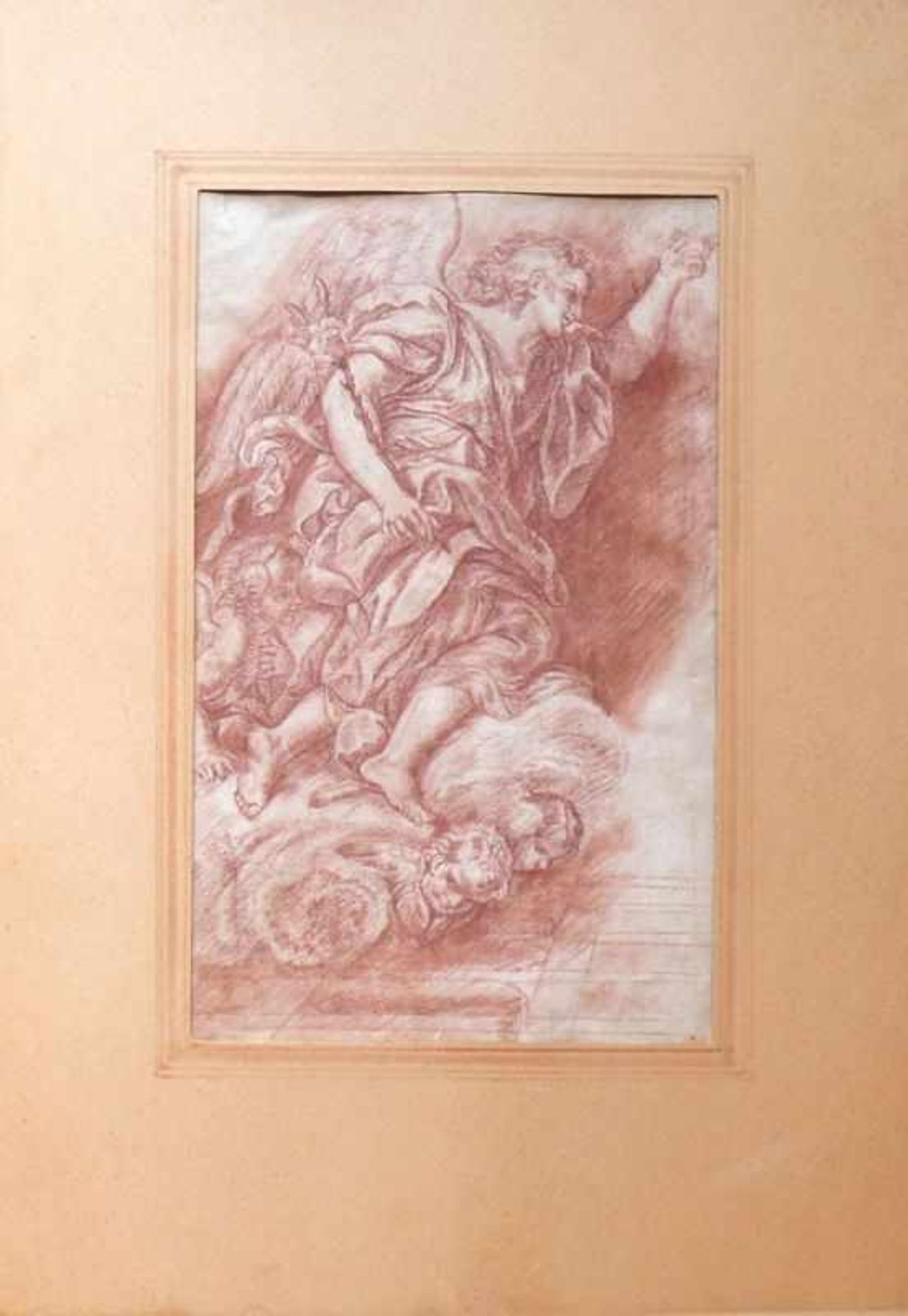 Sustris, Friedrich (attr., um 1540 Italien - 1599 München) "Erzengel Gabriel" auf einer Wolke - Bild 6 aus 7