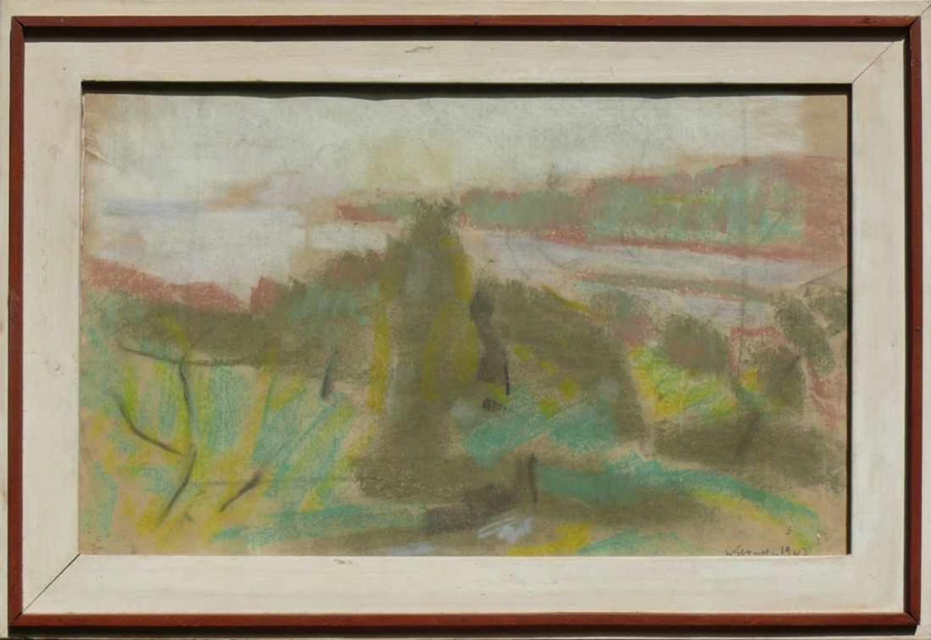 Straube, William (1871 Berlin - 1954 Neufrach/Bodensee) "Bodenseelandschaft am Untersee"; Blick - Image 2 of 3