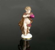 Porzellanfigur (Meissen, um 1900) "Knabe beim Schlittschuhlauf"; allegorische Figur "Der Winter" aus