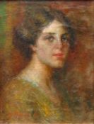 Maldarelli, Giuseppe (1885 - 1958) "Frauen-Halbportrait"; ÖL/Karton; links unten sign.; ca. 45 x