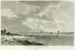 Constance (um 1780) "Vue de la Ville de Constance"; prise sur le bord du Lac; Radierung von L.J.