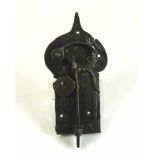 Eisenschloß (18.Jh.) geschmiedet; mit Schlüssel; H: 27 cm