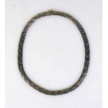 Halskette 14ct WG/GG; Flechtdekor; 30g; L: 46 cm