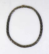 Halskette 14ct WG/GG; Flechtdekor; 30g; L: 46 cm