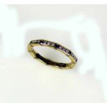 Memory-Damenring 18ct GG; umlaufend besetzt mit sehr kleinen Brillanten; Ringgr. 53; 3g