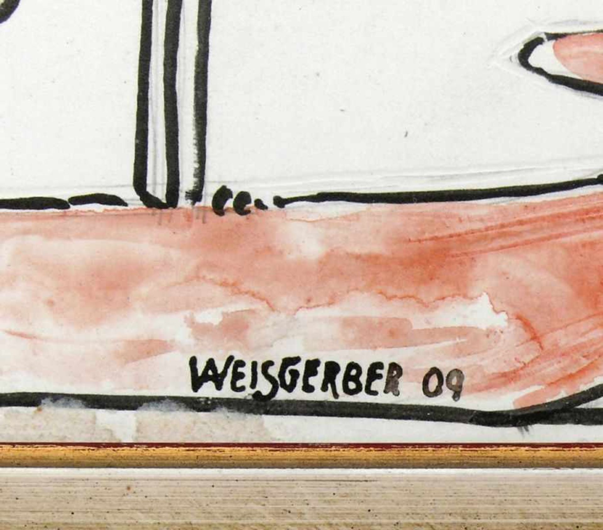 Weisgerber, Albert (1878 St. Ingbert - 1915 gefallen in Flandern) "Karikatur"; 2 Mönche eine Frau - Bild 4 aus 5