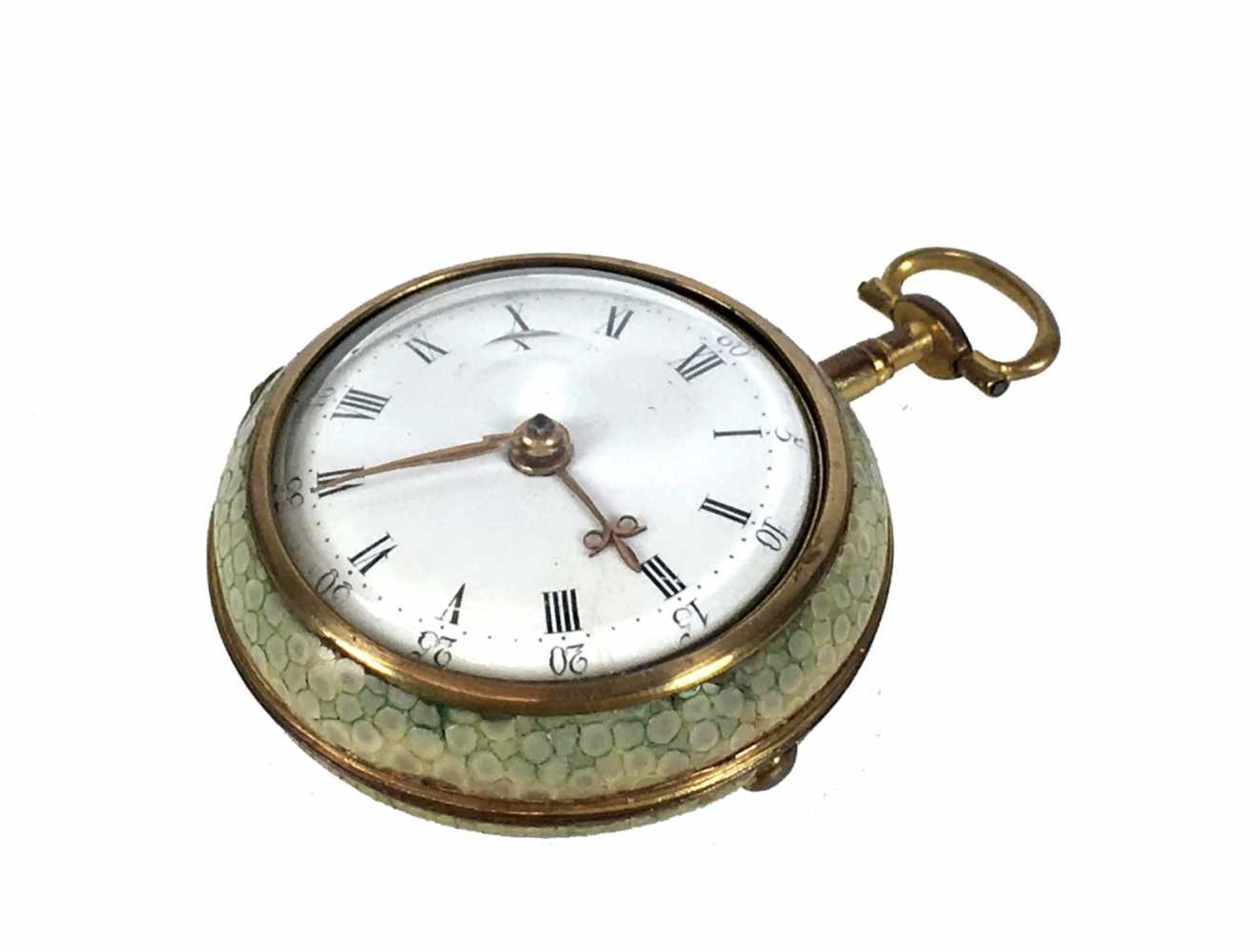 Spindel-Taschenuhr (London, ca. 1780 - 1800) 8ct GG-Gehäuse mit unbeschädigtem Emailziffernblatt; - Bild 6 aus 13