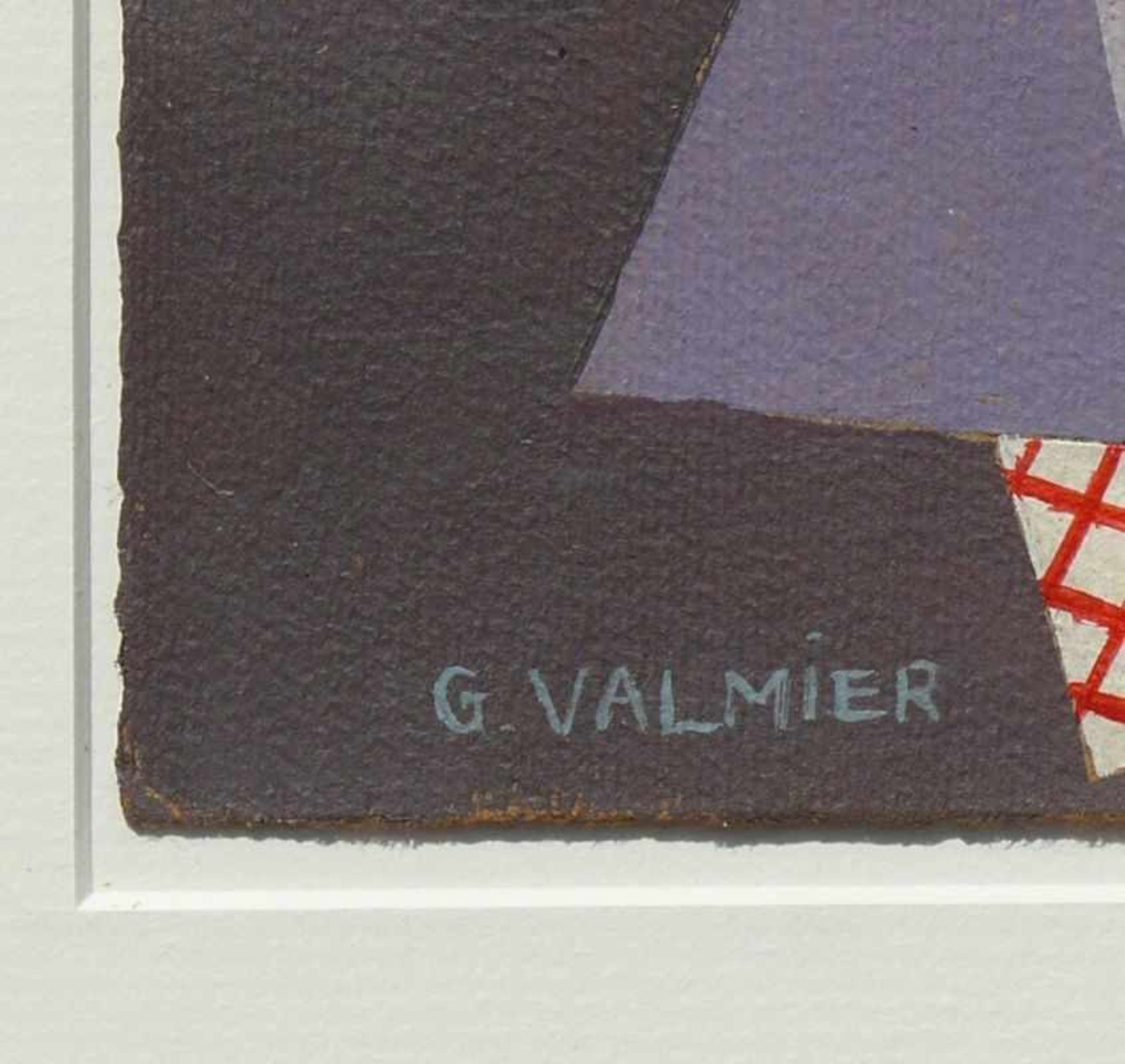 Valmier, Georges (attr.) "Stillleben" im kubistischem Stil um 1930; Aquarell/Mischtechnik/dünnem - Image 3 of 4