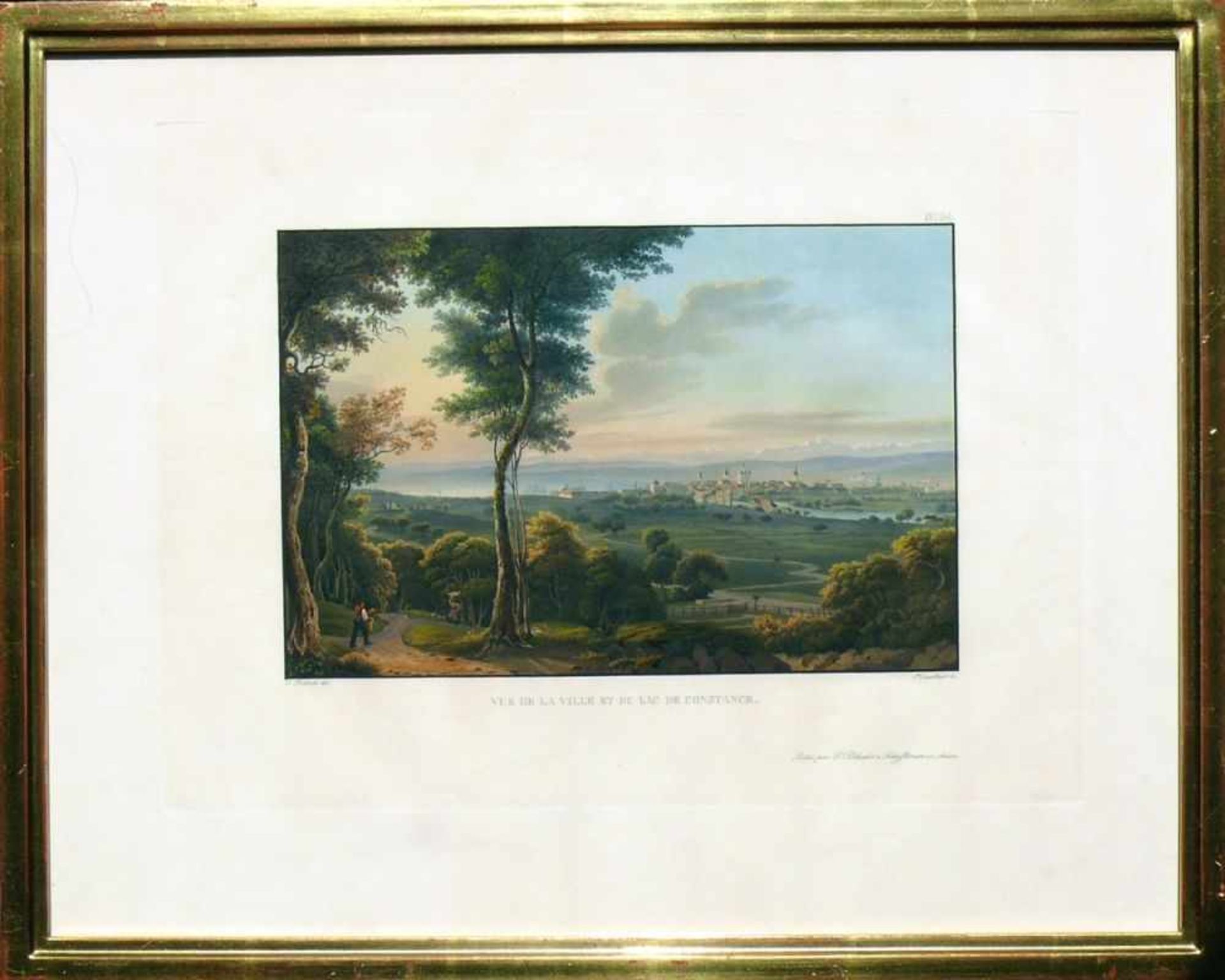 Constance (um 1831) "Vue de la Ville et du Lac de Constance"; Gesamtansicht von Nordwesten ( - Bild 2 aus 6