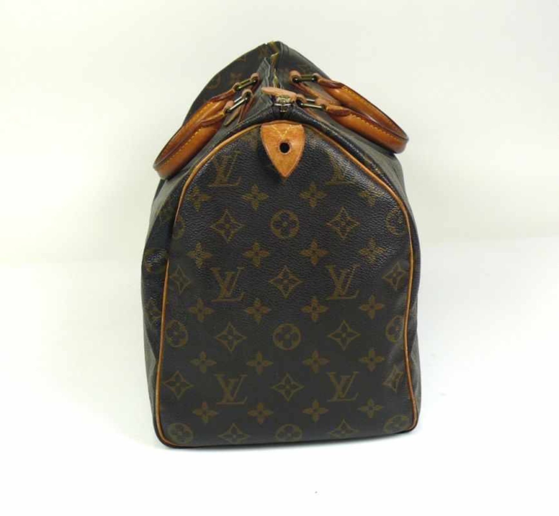 Louis Vuitton-Tasche "Speedy 40"; Monogramm Canvas; schöner und gepflegter Zustand; das Leder hat - Bild 7 aus 18