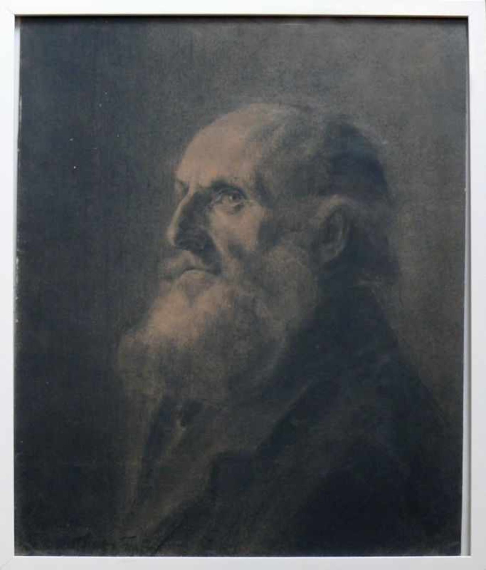 Anonym (19.Jh.) "Brustportrait" eines alten Mannes; zus Seite gewandt; links unten unleserlich