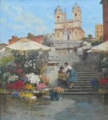 Anivitti, Filippo (Rom 1876 - 1955) "Blumenverkäufer an der spanischen Treppe in Rom"; an einem