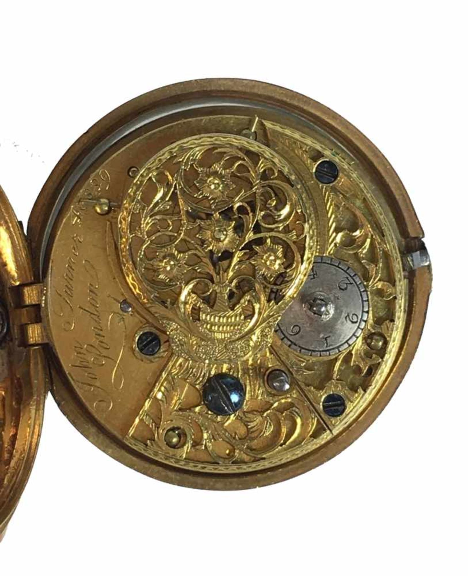 Spindel-Taschenuhr (London, ca. 1780 - 1800) 8ct GG-Gehäuse mit unbeschädigtem Emailziffernblatt; - Bild 4 aus 13