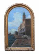 Fasanotti, Gaetano (Mailand 1831 - 1882) "Blick auf Dogenpalast in Venedig" mit Glockenturm des