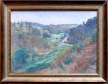 Meyer-Basel, Carl Théodor (1860 Basel - 1932 Hauptwil) "Landschaft bei Marburg"; Pastell; links