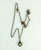 Halskette mit Anhänger Anhänger mit 1 Zuchtperle besetzt; jeweils 8ct GG; zus. 4,2g; L: 50 cm