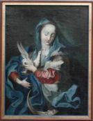 Anonym (Süddeutsch,18.Jh.) "Maria als Braut des Hlg. Geistes"; Maria empfängt die Taube des heiligen