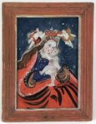 Hinterglasbild (19.Jh.) "Bekrönung Maria" mit Jesuskind; ca. 19 x 12,5 cm; R;