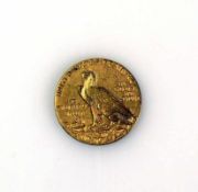 Goldmünze FIVE DOLLARS; E PLURIBUS UNUM BLP. 1910; 8,36g; D: 21,5 mm; ss