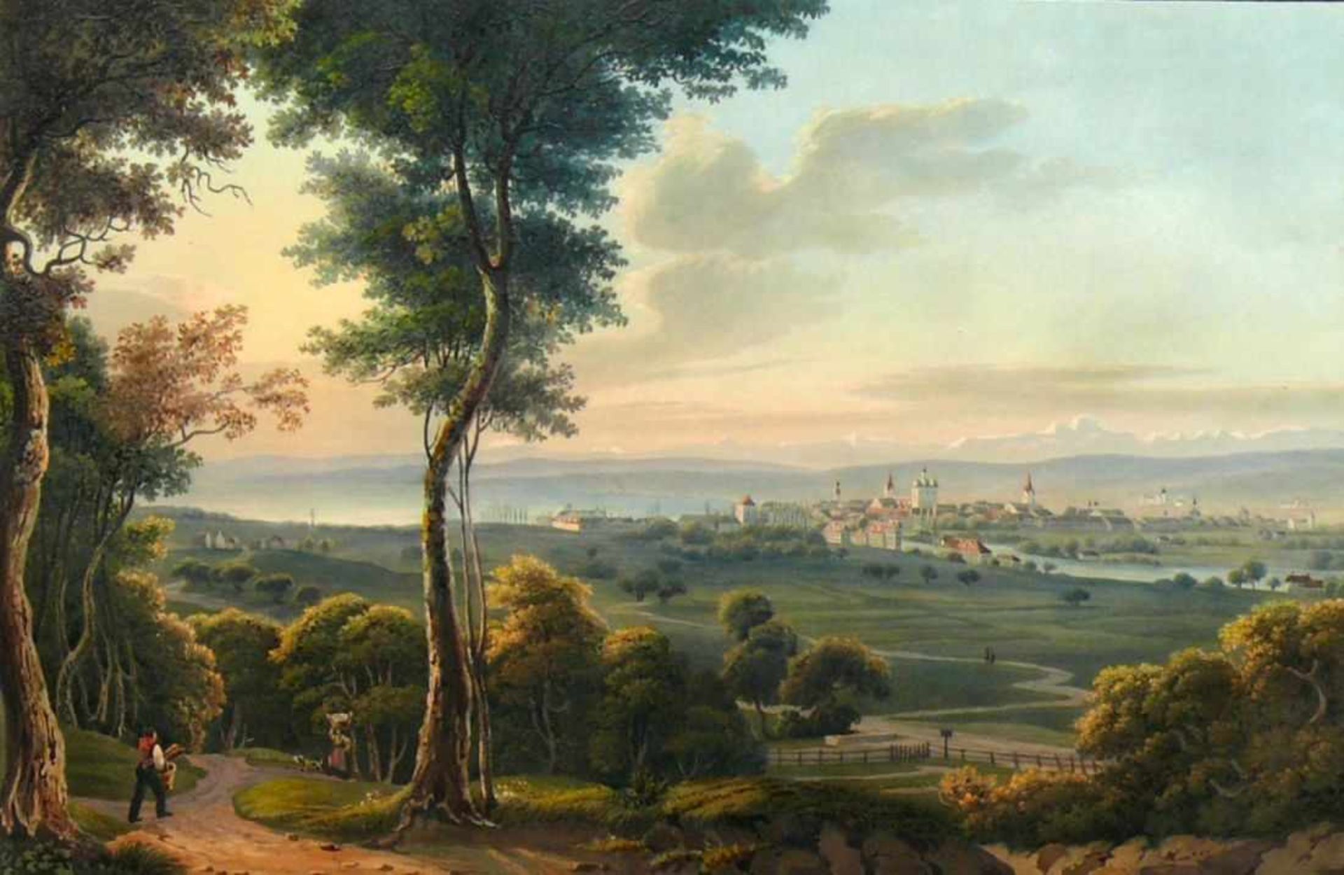 Constance (um 1831) "Vue de la Ville et du Lac de Constance"; Gesamtansicht von Nordwesten (